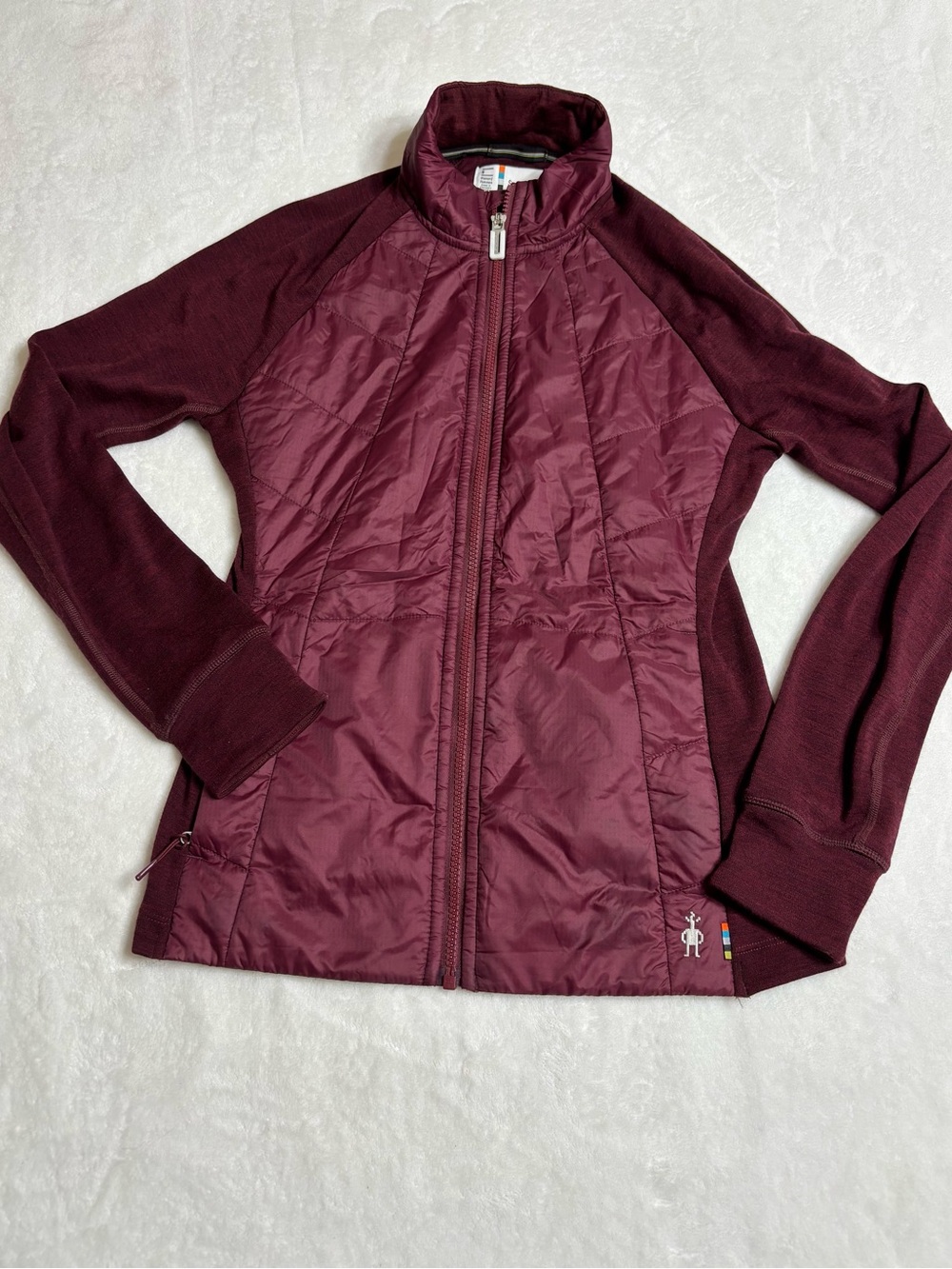 Smartwool Women's Burgundy Quilted Hybrid Full-Zip Jacket